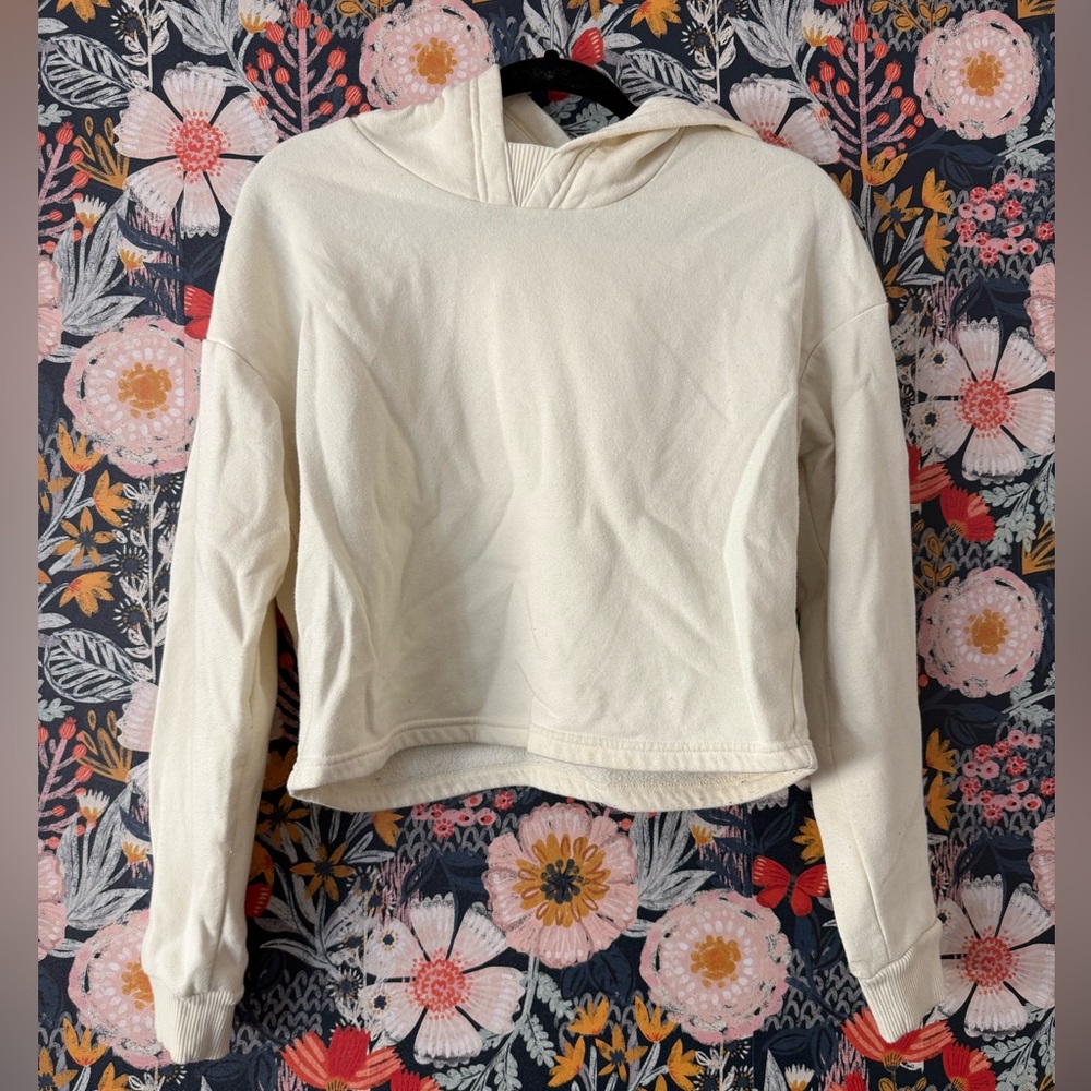 90 Degree By Reflex Off-White Cropped Hoodie